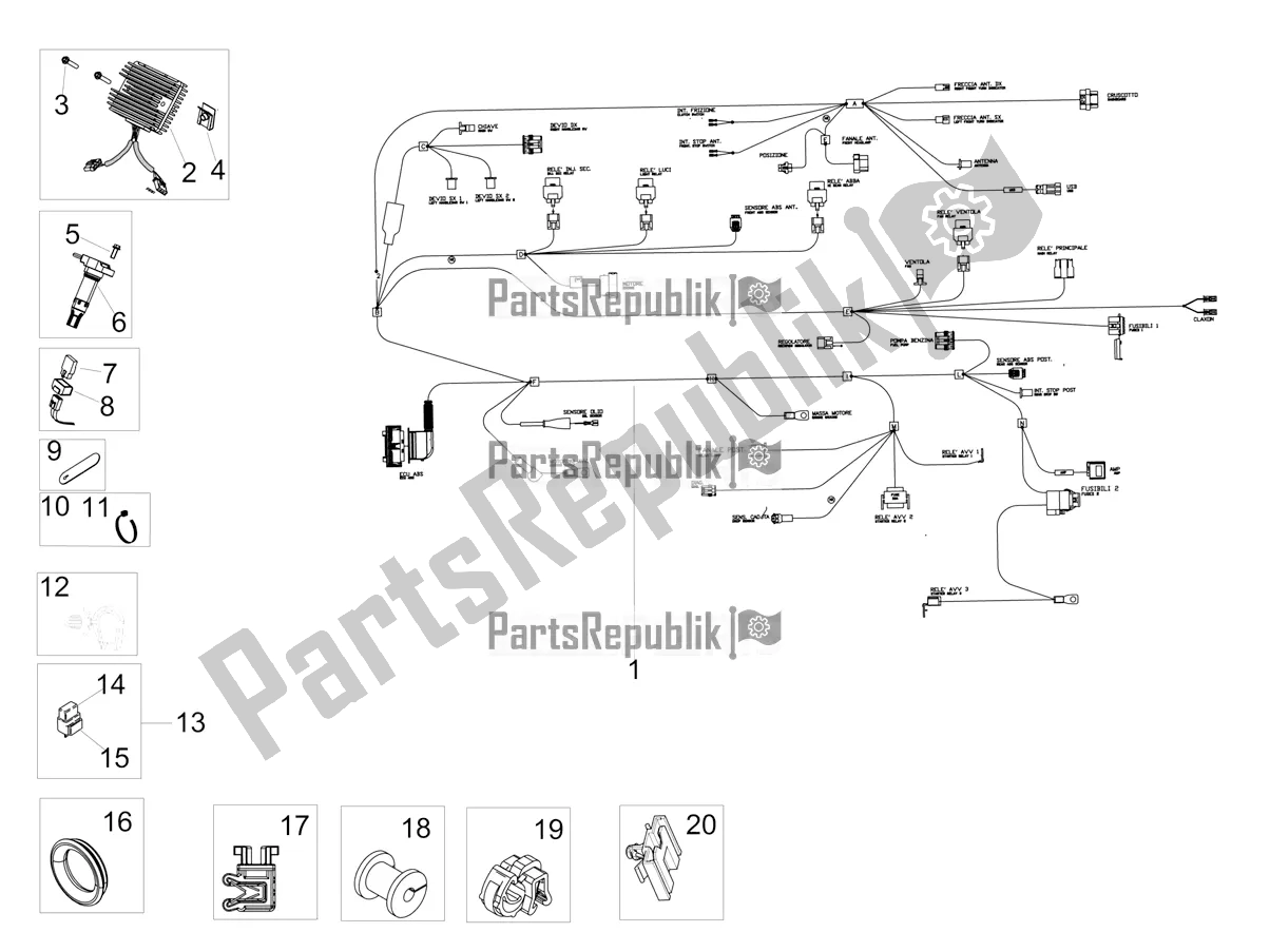 Todas las partes para Sistema Eléctrico Frontal de Aprilia Dorsoduro 900 ABS 2020