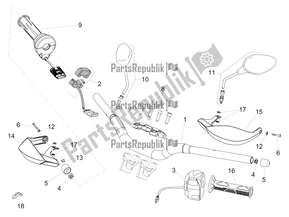 All parts for the Handlebar - Controls of the Aprilia Dorsoduro 900 ABS 2020