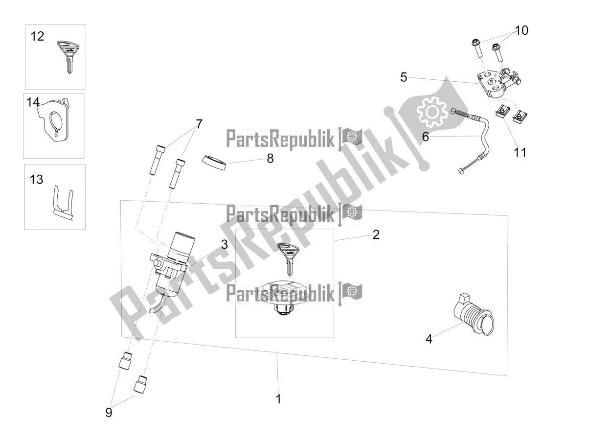 All parts for the Locks of the Aprilia Dorsoduro 900 ABS 2020