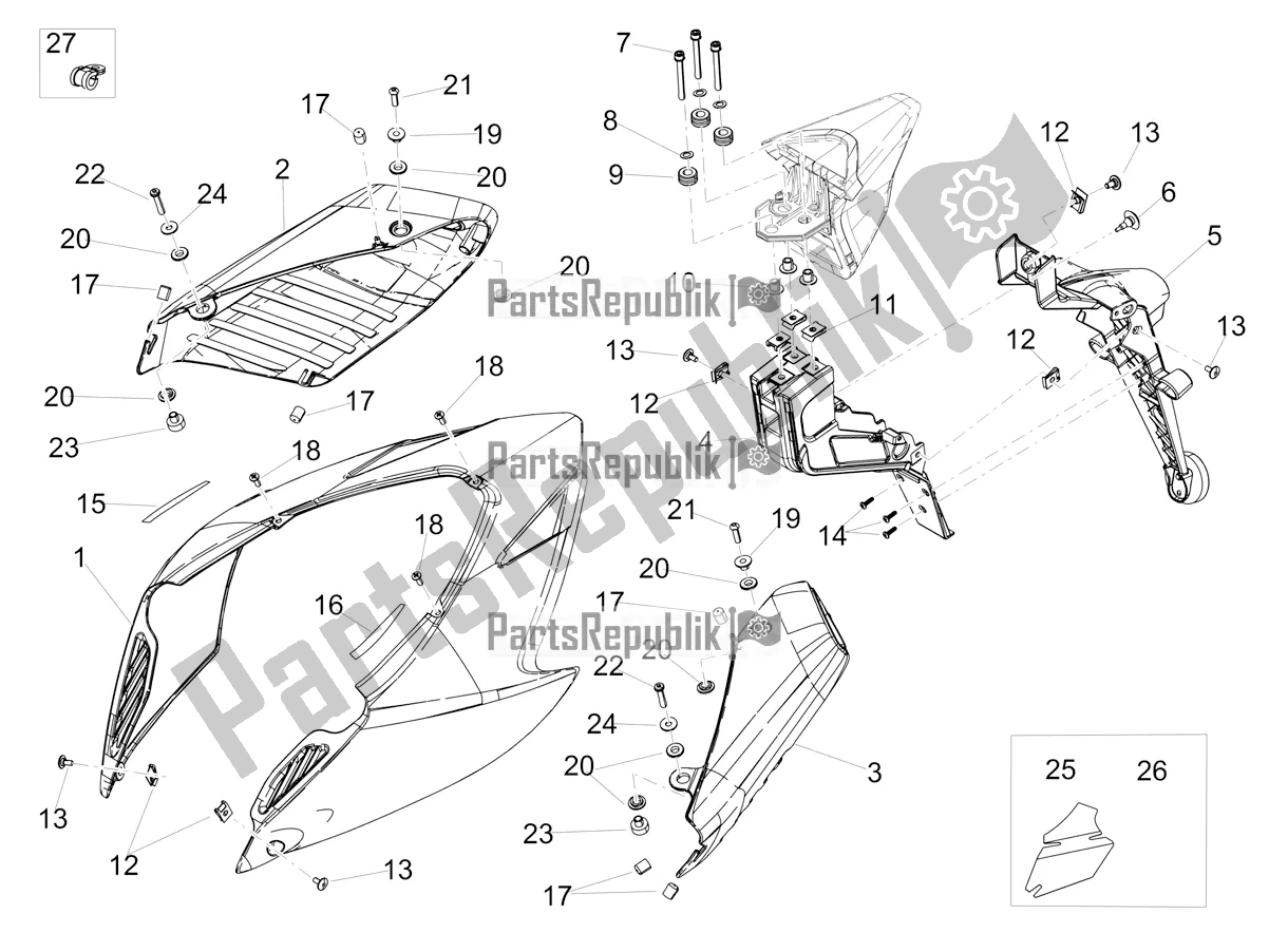 All parts for the Rear Body of the Aprilia Dorsoduro 900 ABS 2020