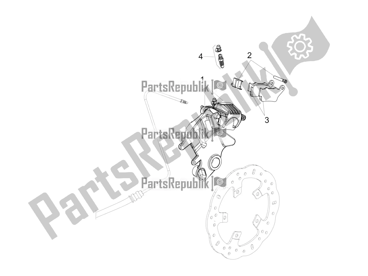 Alle onderdelen voor de Achter Remklauw van de Aprilia Dorsoduro 900 ABS 2020