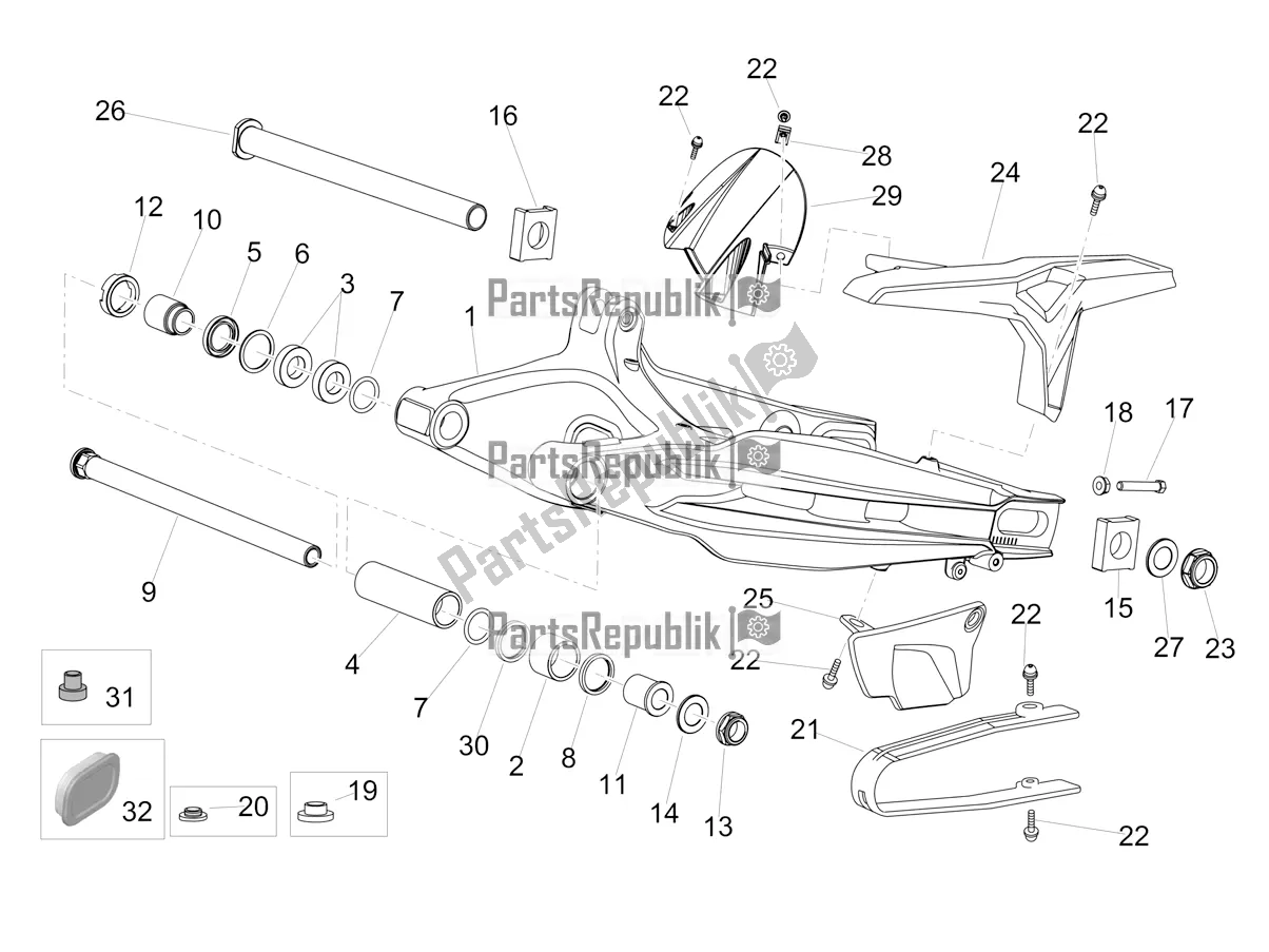 Todas las partes para Brazo Oscilante de Aprilia Dorsoduro 900 ABS 2020