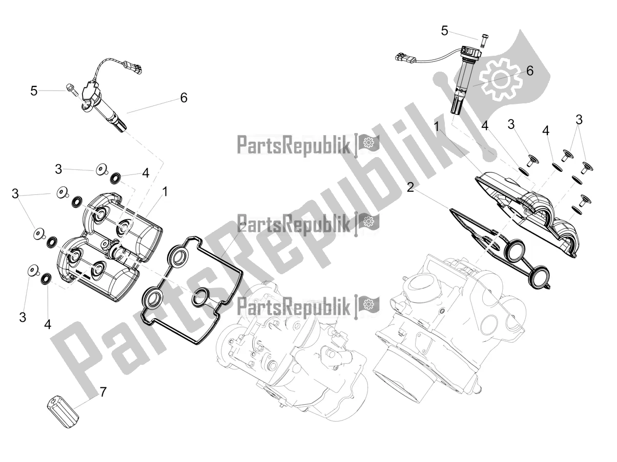 All parts for the Head Cover of the Aprilia Dorsoduro 900 ABS Apac 2017