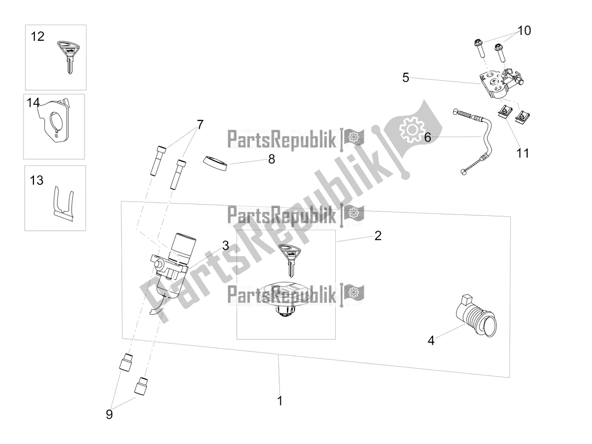 Tutte le parti per il Serrature del Aprilia Dorsoduro 900 ABS Apac 2017