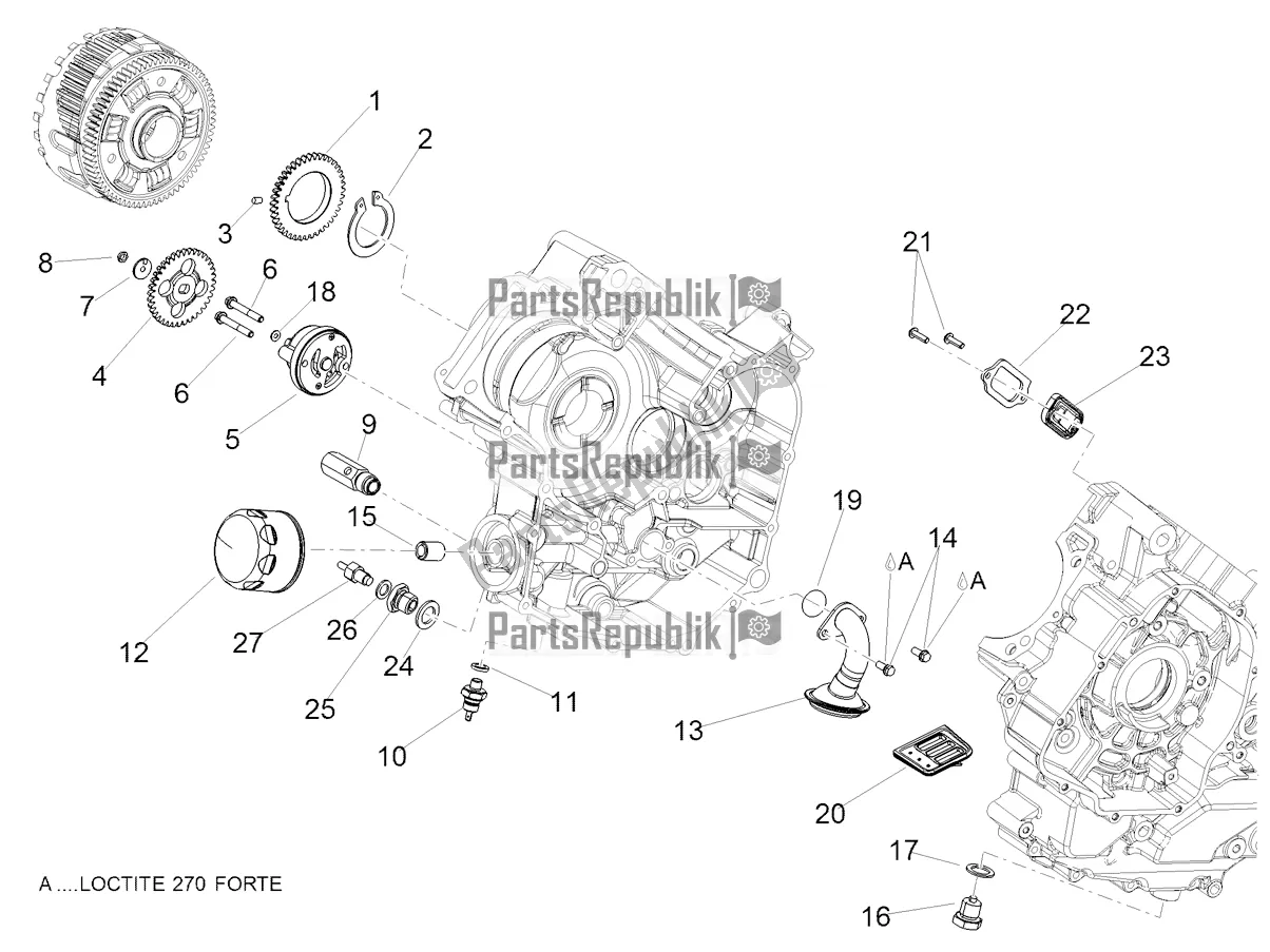 All parts for the Lubrication of the Aprilia Dorsoduro 900 ABS Apac 2017