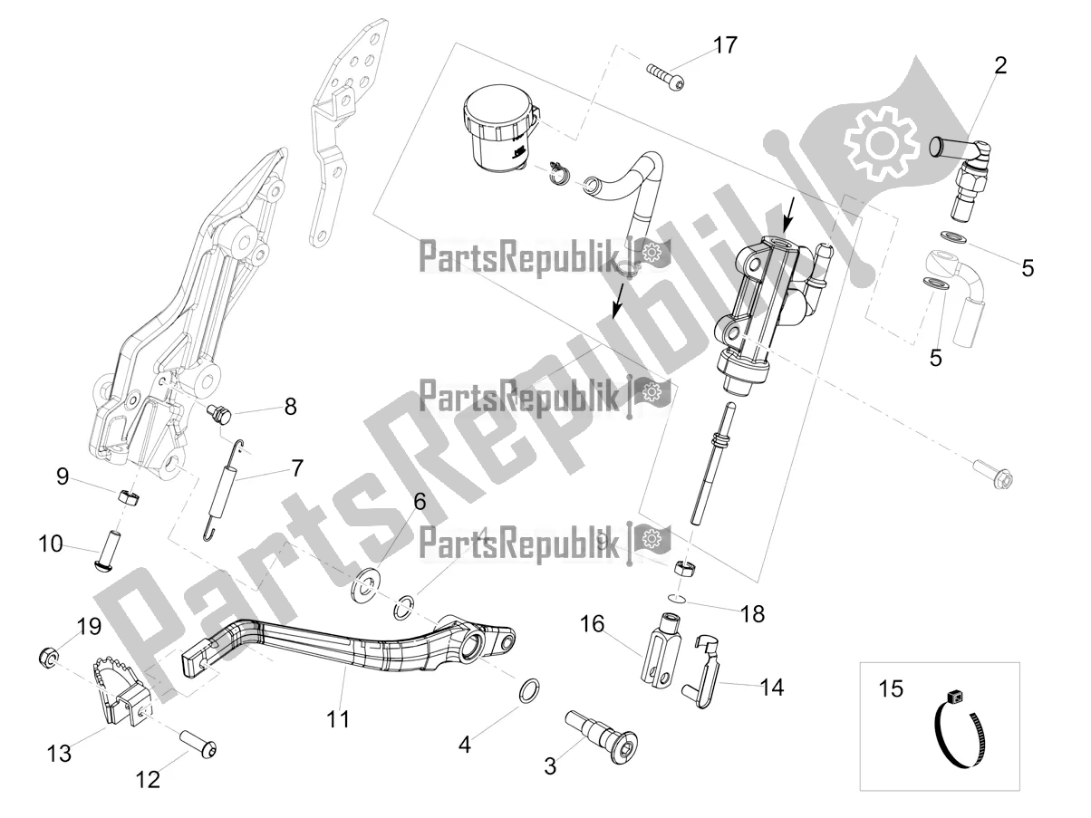 All parts for the Rear Master Cylinder of the Aprilia Dorsoduro 900 ABS Apac 2017