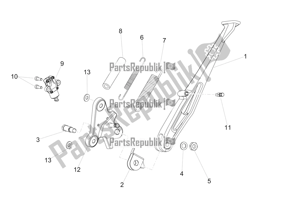 Toutes les pièces pour le Béquille Centrale du Aprilia Dorsoduro 900 ABS Apac 2018