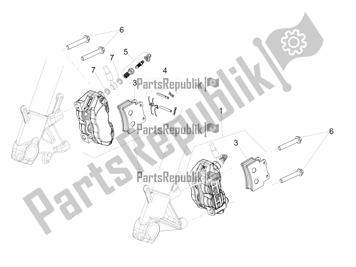 Todas las partes para Pinza De Freno Delantero de Aprilia Dorsoduro 900 ABS Apac 2018