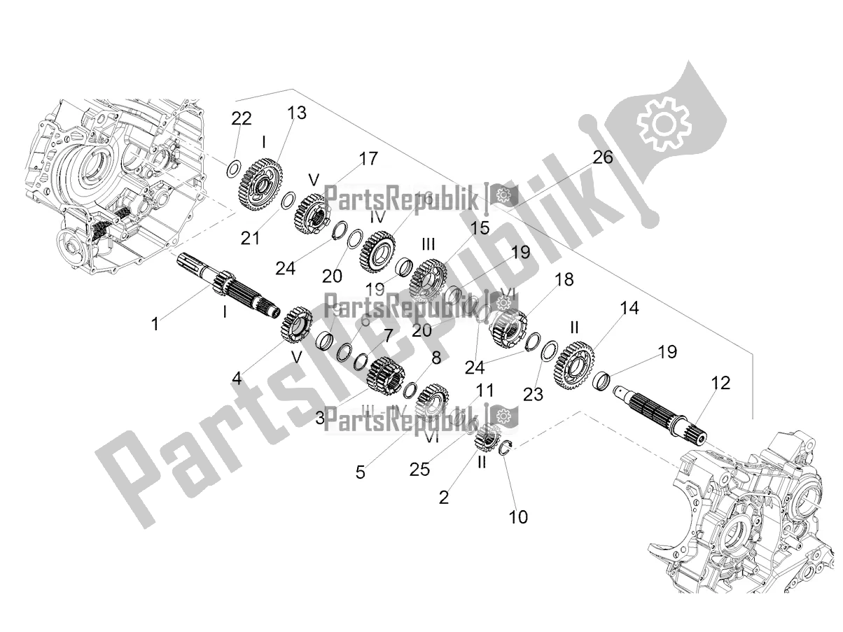 Todas las partes para Caja De Cambios - Conjunto De Engranajes de Aprilia Dorsoduro 900 ABS Apac 2018