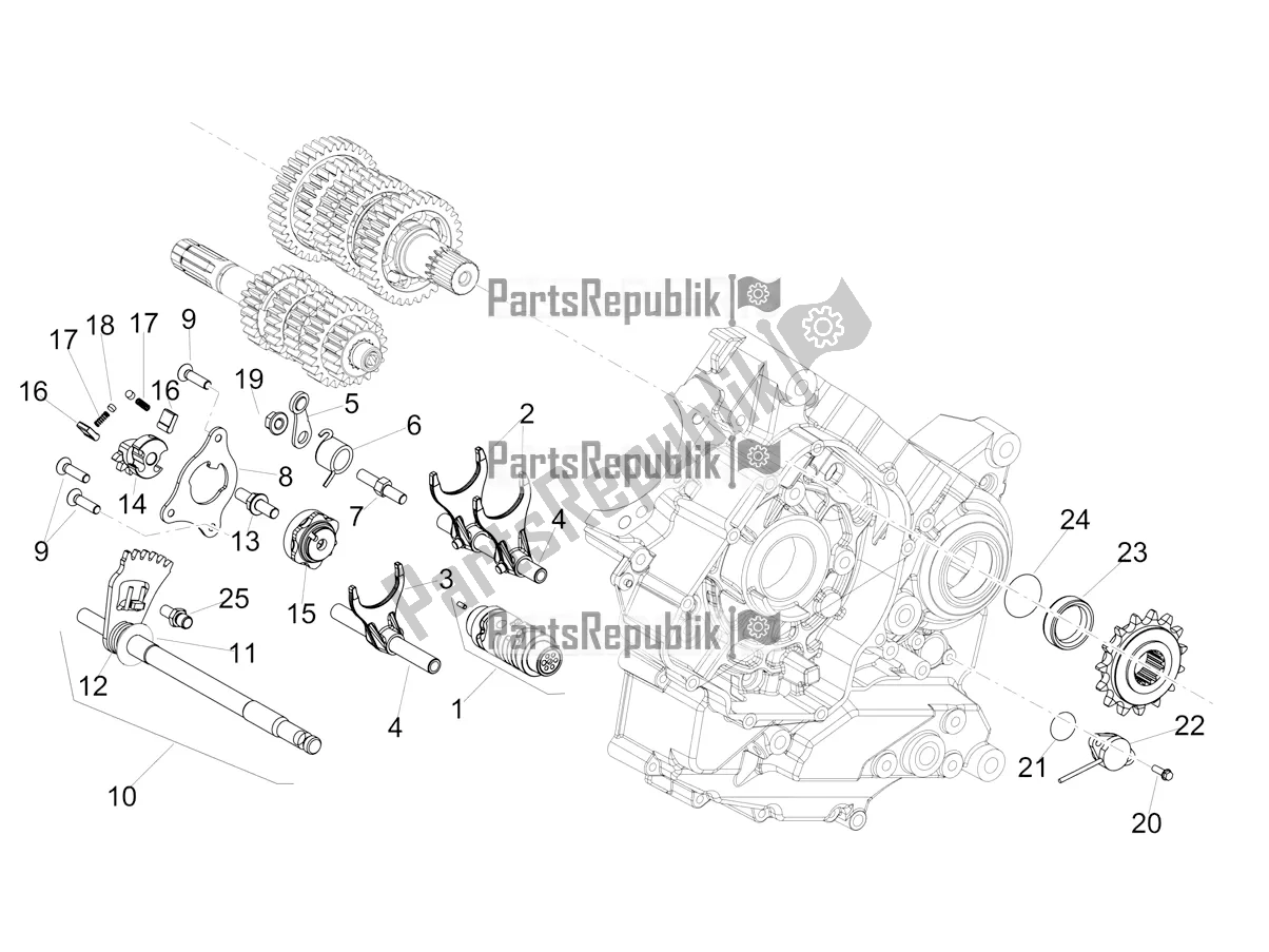 Toutes les pièces pour le Boîte De Vitesses / Sélecteur / Came De Changement De Vitesse du Aprilia Dorsoduro 900 ABS Apac 2018