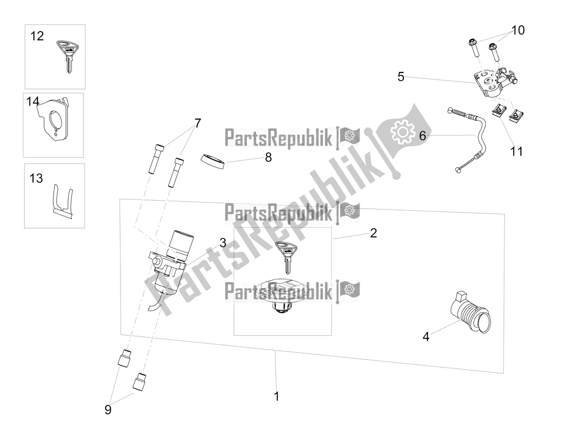 Tutte le parti per il Serrature del Aprilia Dorsoduro 900 ABS Apac 2018