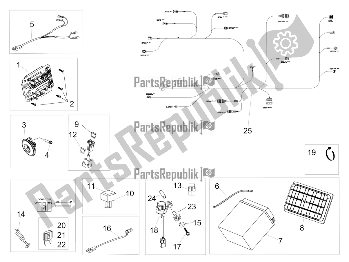 All parts for the Rear Electrical System of the Aprilia Dorsoduro 900 ABS Apac 2018