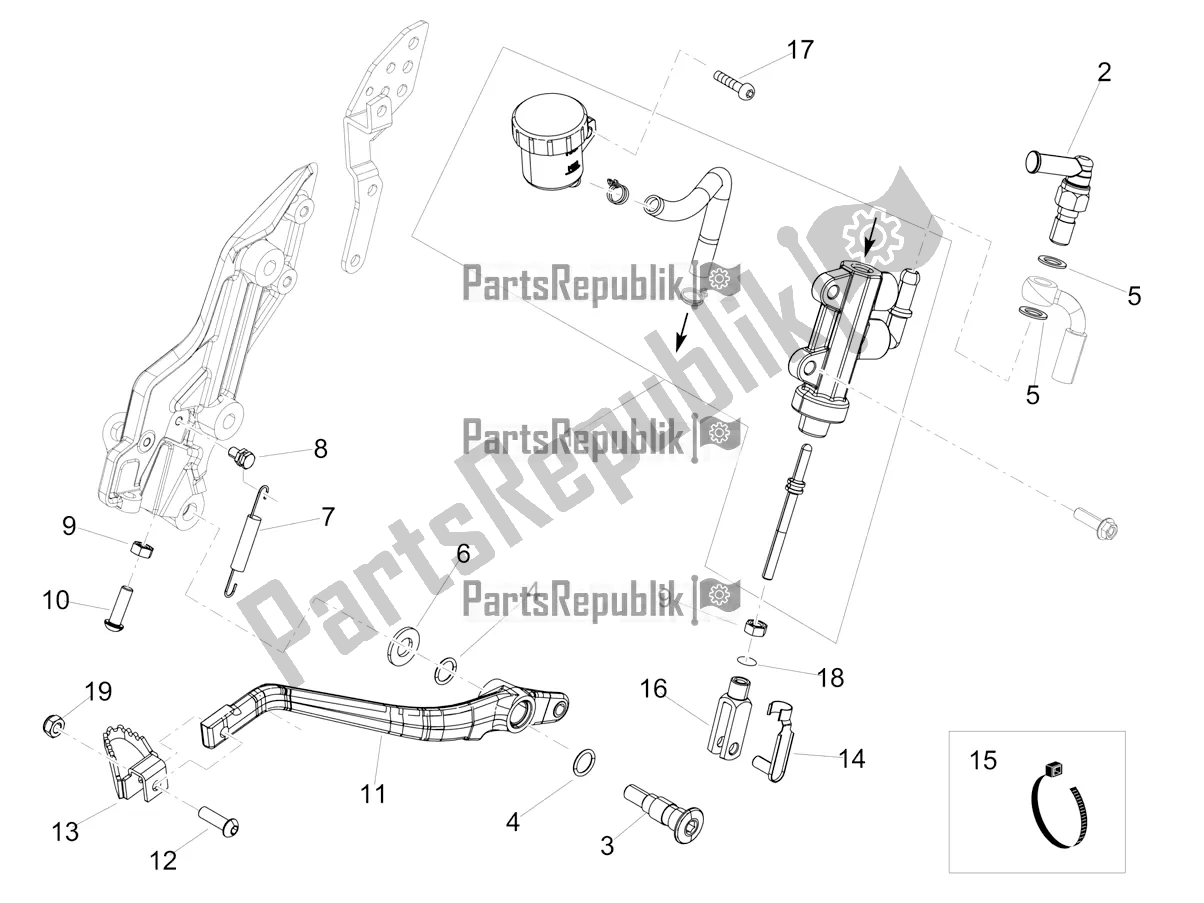 Tutte le parti per il Pompa Freno Posteriore del Aprilia Dorsoduro 900 ABS Apac 2018