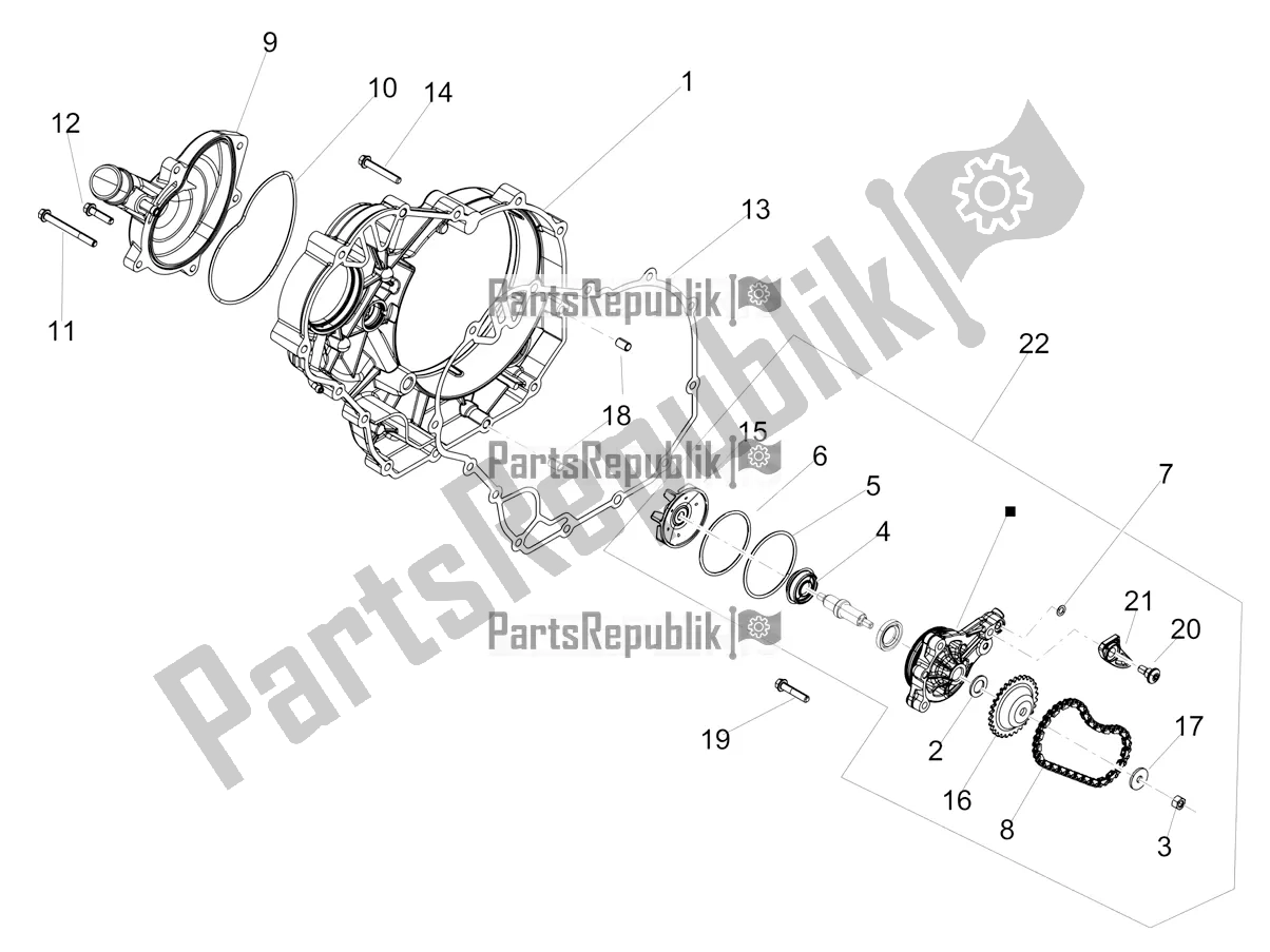 Toutes les pièces pour le Pompe à Eau du Aprilia Dorsoduro 900 ABS Apac 2018