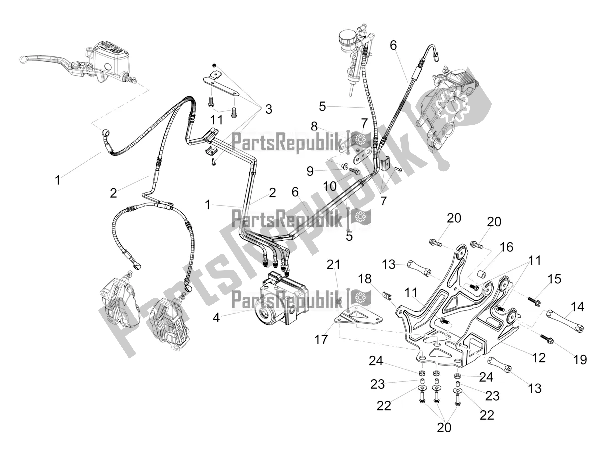 All parts for the Abs Brake System of the Aprilia Dorsoduro 900 ABS Apac 2019