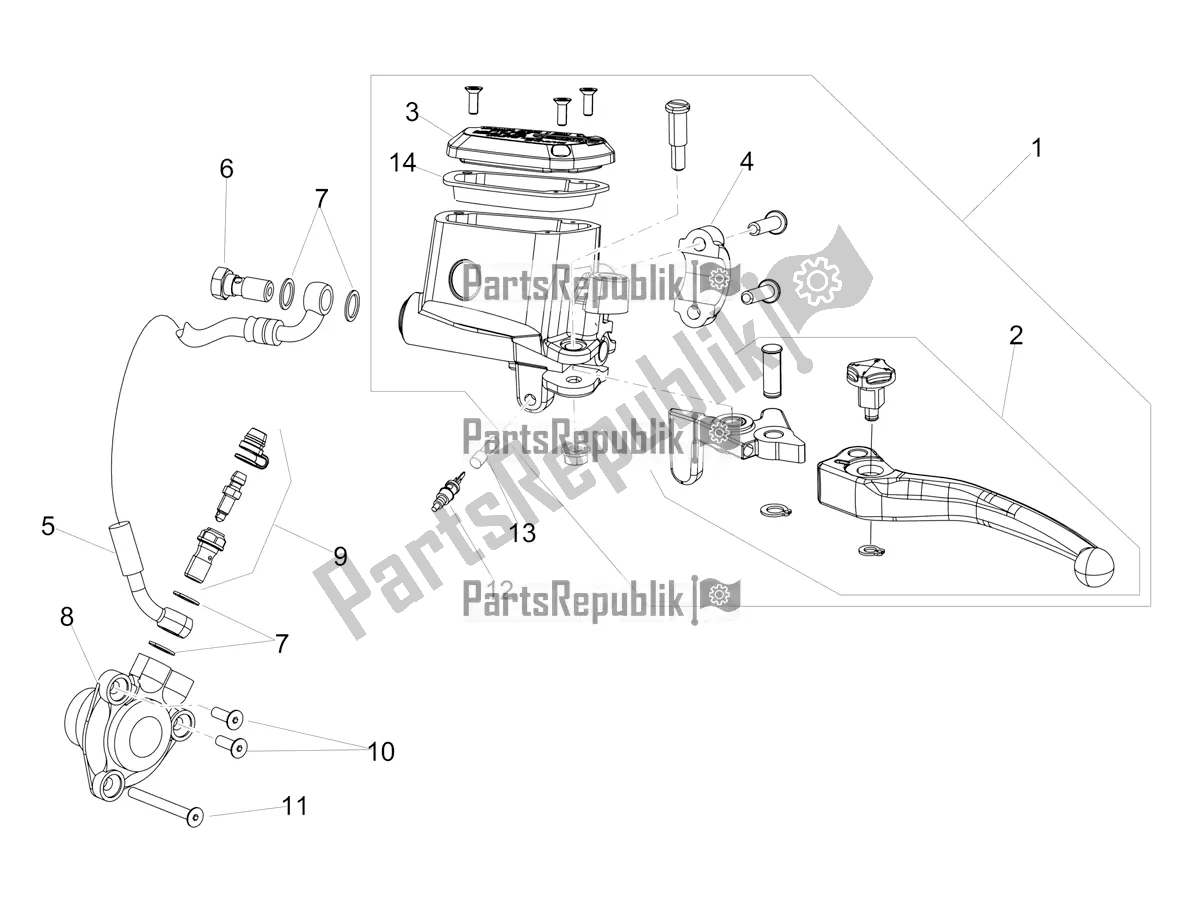 All parts for the Clutch Control of the Aprilia Dorsoduro 900 ABS Apac 2019