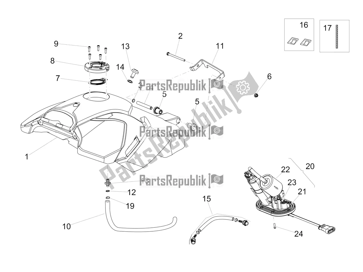 Toutes les pièces pour le Réservoir D'essence du Aprilia Dorsoduro 900 ABS Apac 2019