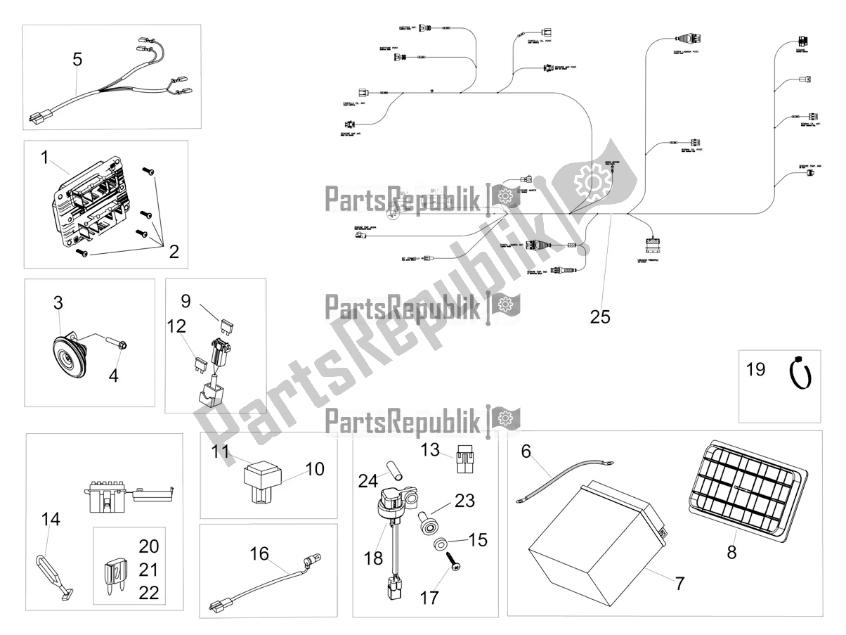 All parts for the Rear Electrical System of the Aprilia Dorsoduro 900 ABS Apac 2019