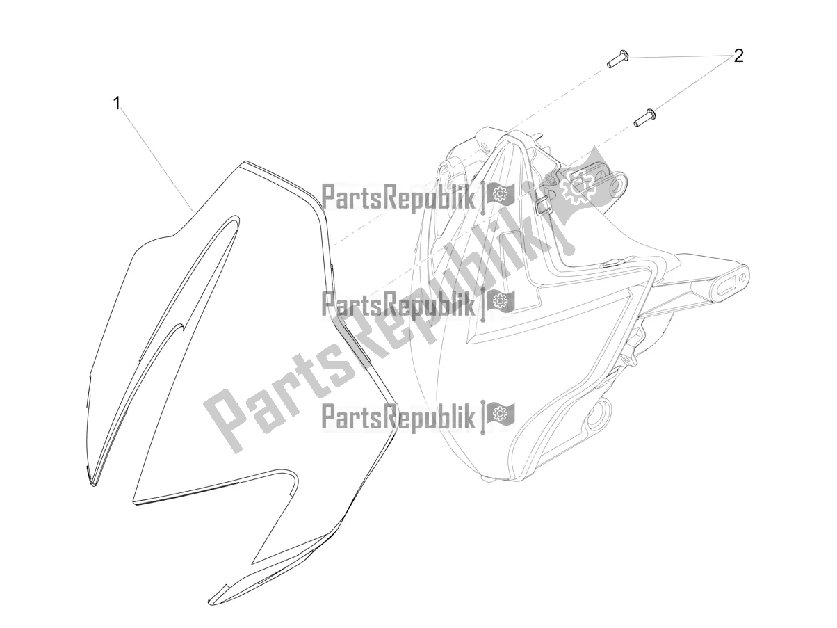 All parts for the Windshield of the Aprilia Dorsoduro 900 ABS Apac 2019