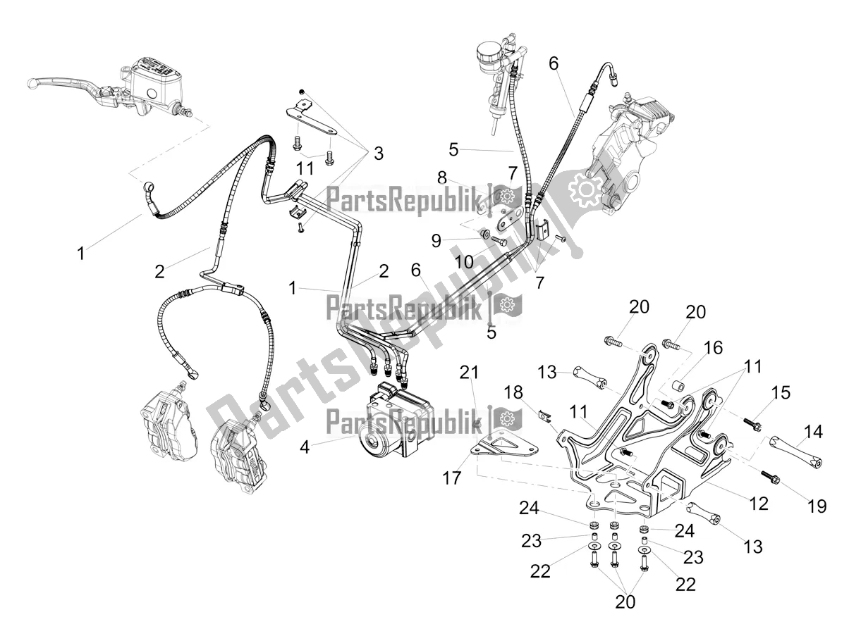 Tutte le parti per il Sistema Frenante Abs del Aprilia Dorsoduro 900 ABS Apac 2020