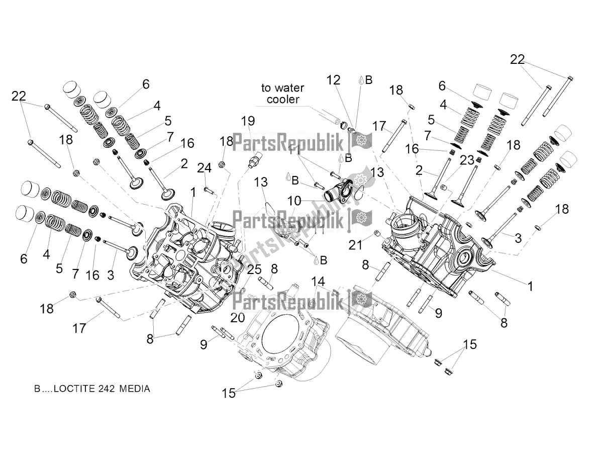 All parts for the Cylinder Head - Valves of the Aprilia Dorsoduro 900 ABS Apac 2020