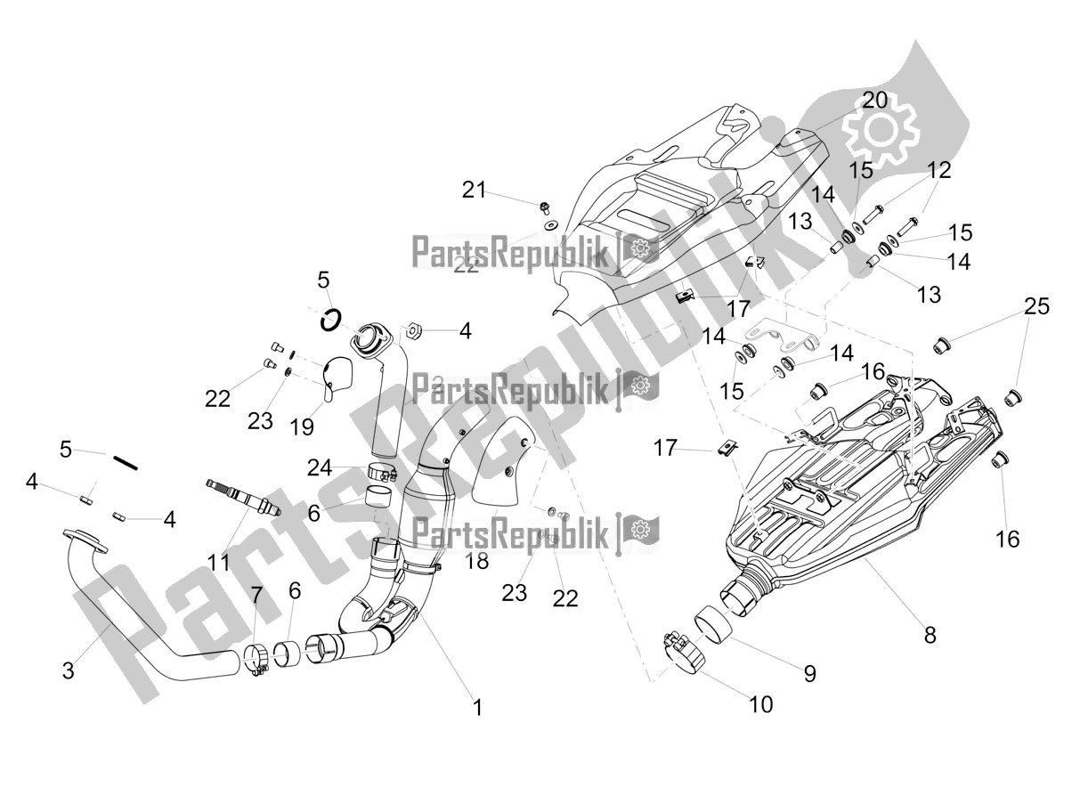 Wszystkie części do Rura Wydechowa Aprilia Dorsoduro 900 ABS Apac 2020