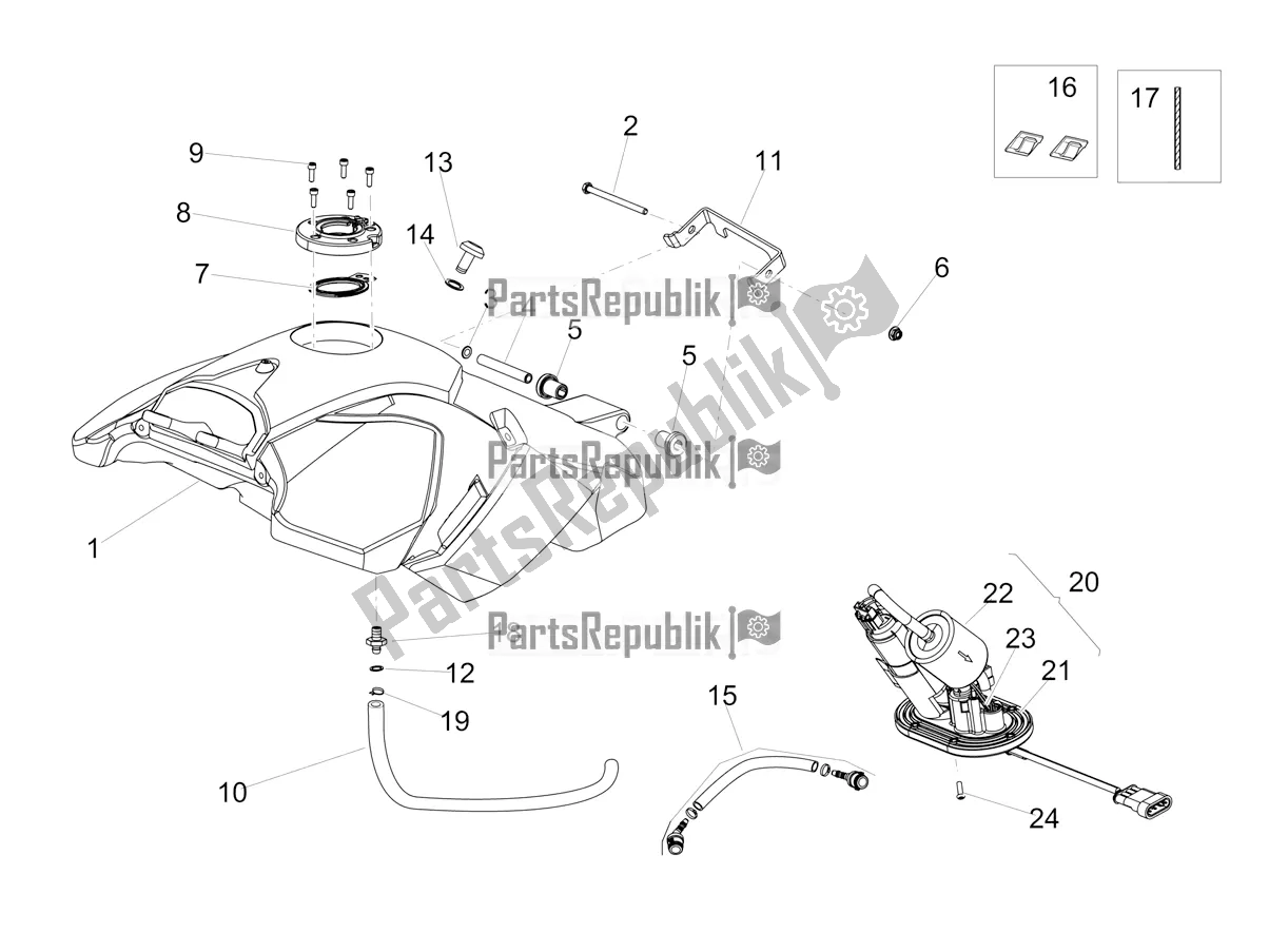 Todas las partes para Depósito De Combustible de Aprilia Dorsoduro 900 ABS Apac 2020