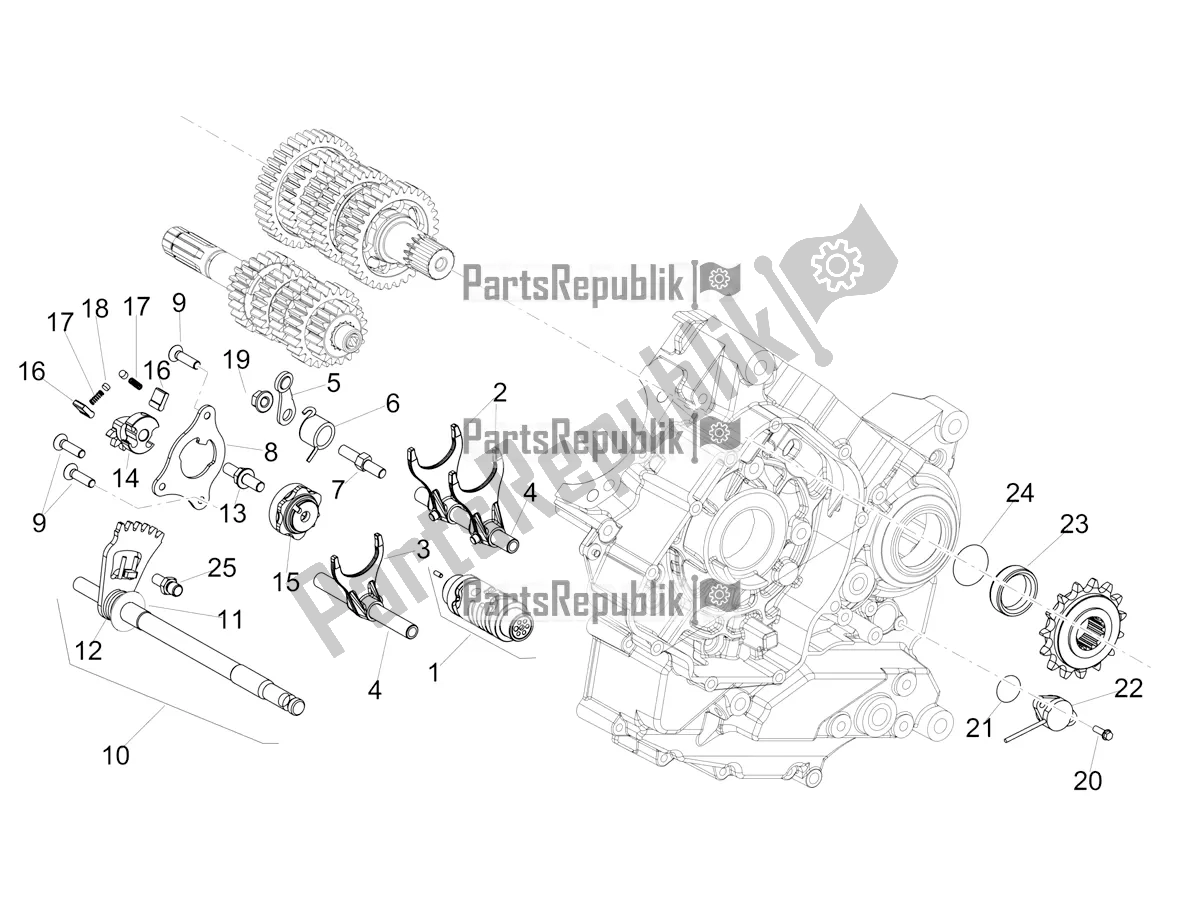 Todas as partes de Caixa De Engrenagens / Seletor / Came De Mudança do Aprilia Dorsoduro 900 ABS Apac 2020