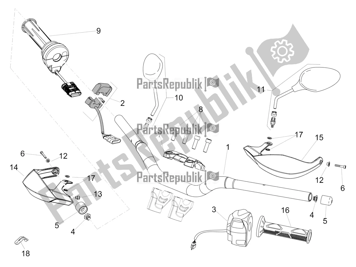 Tutte le parti per il Manubrio - Comandi del Aprilia Dorsoduro 900 ABS Apac 2020