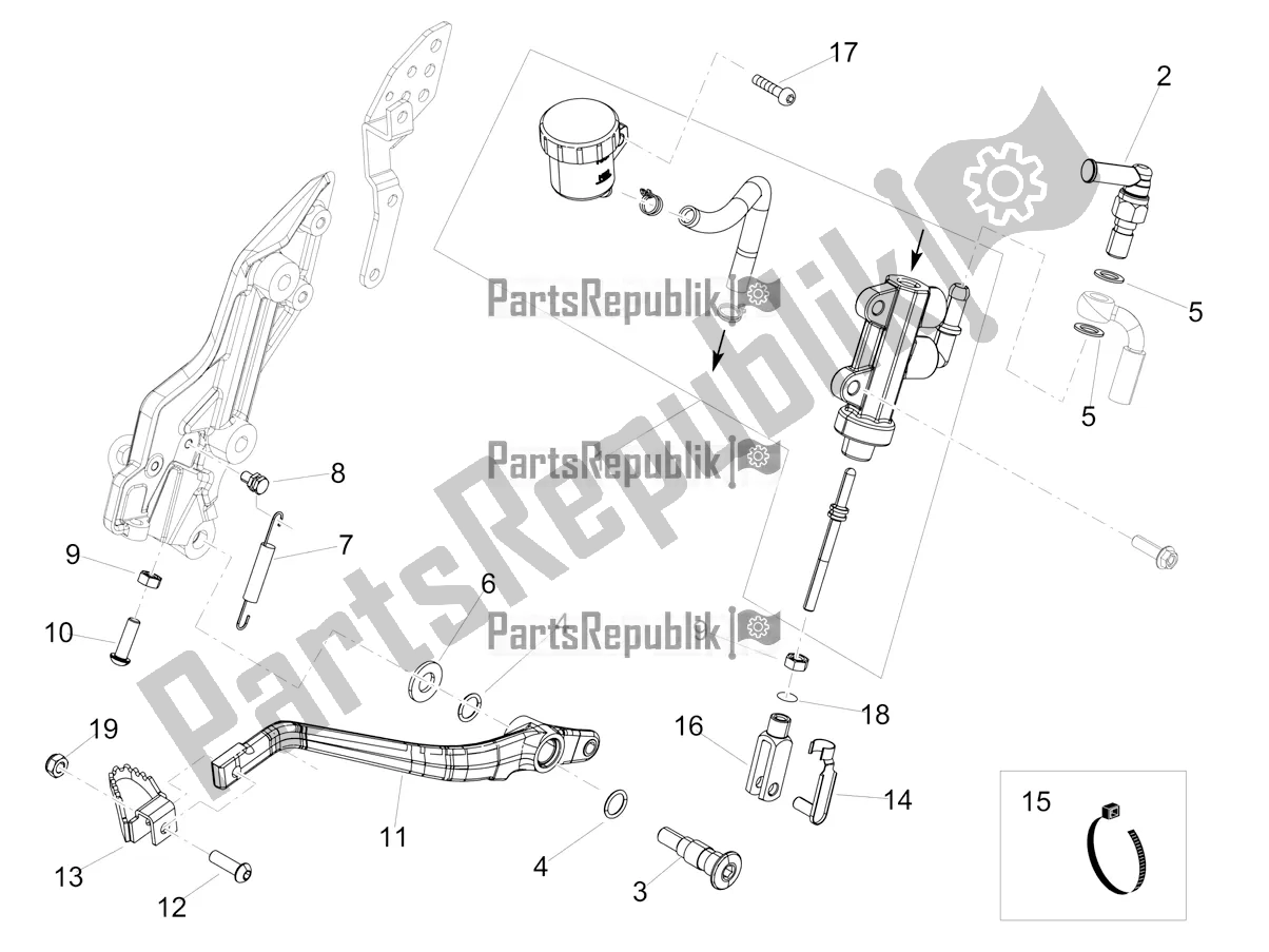 All parts for the Rear Master Cylinder of the Aprilia Dorsoduro 900 ABS Apac 2020