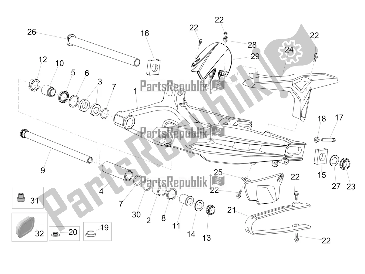 Toutes les pièces pour le Bras Oscillant du Aprilia Dorsoduro 900 ABS Apac 2020