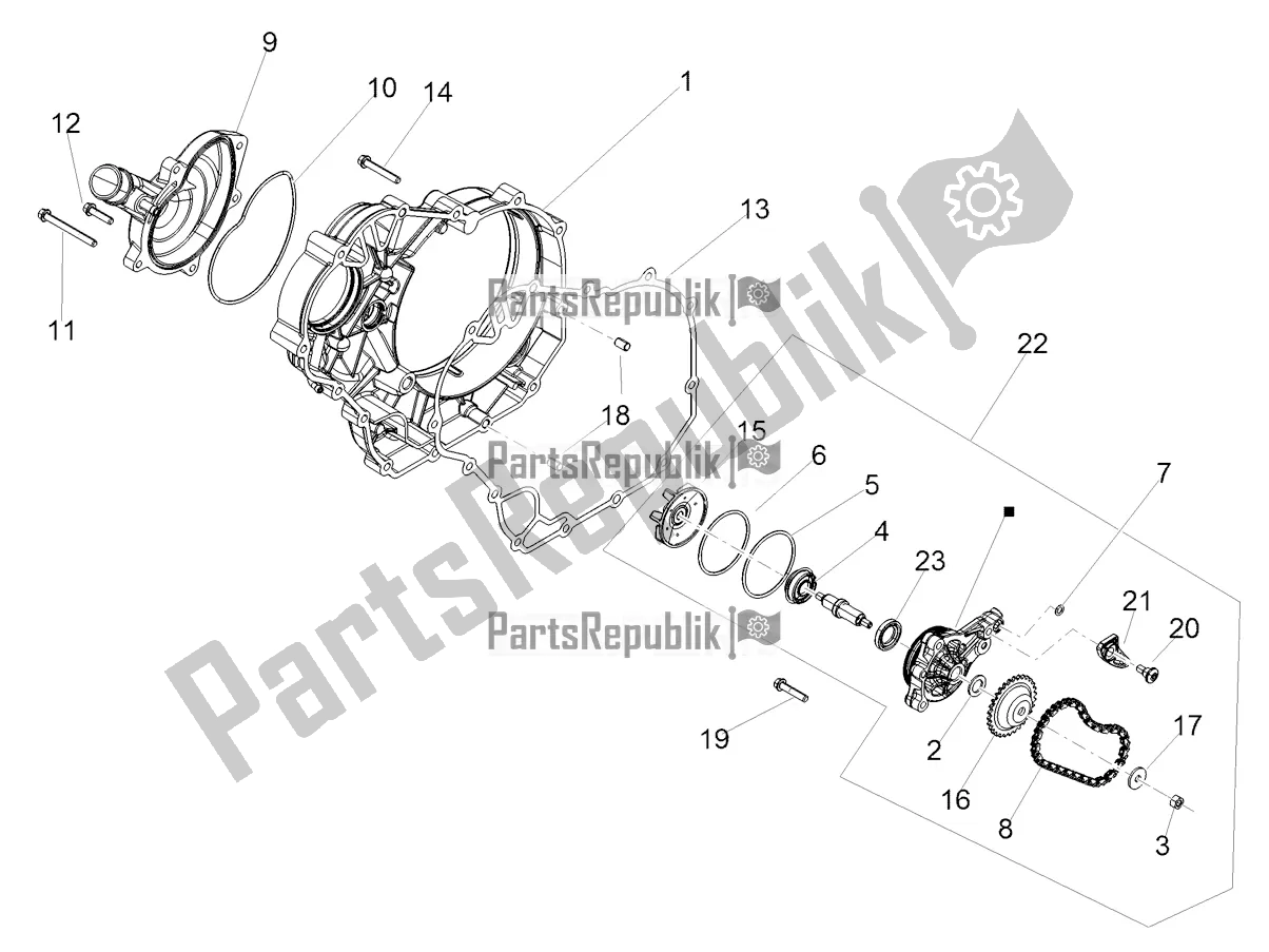 Toutes les pièces pour le Pompe à Eau du Aprilia Dorsoduro 900 ABS Apac 2020