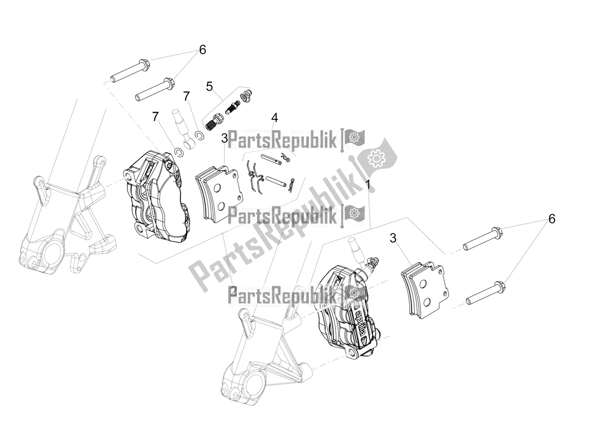 Todas las partes para Pinza De Freno Delantero de Aprilia Dorsoduro 900 ABS Apac 2021