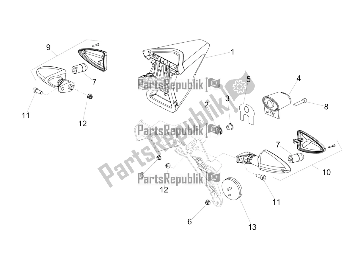 Toutes les pièces pour le Feux Arrière du Aprilia Dorsoduro 900 ABS Apac 2021