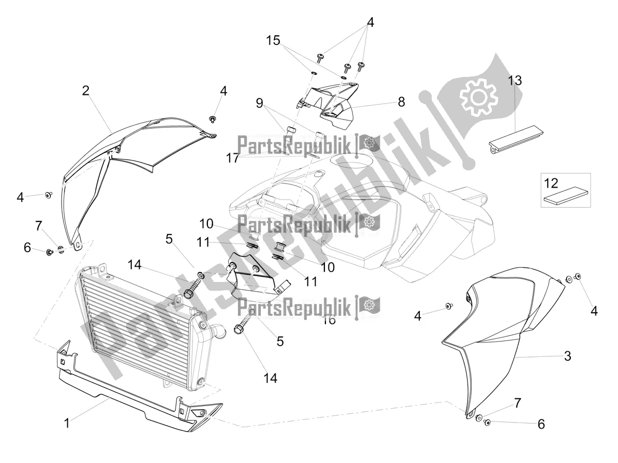 Todas las partes para Carenado Lateral de Aprilia Dorsoduro 900 ABS Apac 2021