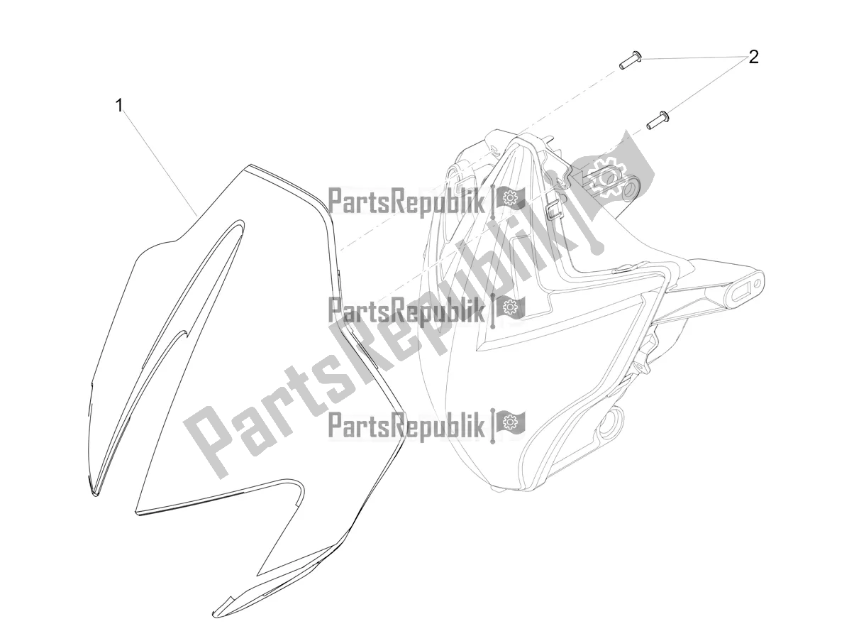 All parts for the Windshield of the Aprilia Dorsoduro 900 ABS Apac 2021