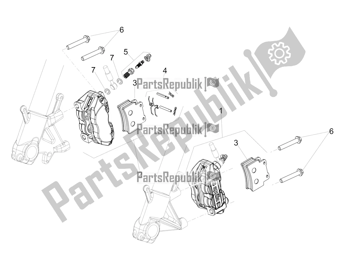 Tutte le parti per il Pinza Freno Anteriore del Aprilia Dorsoduro 900 ABS USA 2018