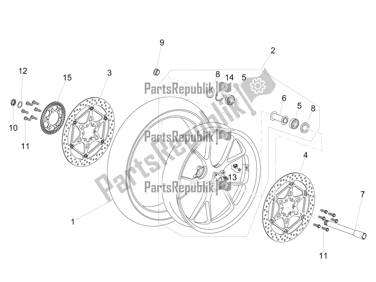 Toutes les pièces pour le Roue Avant du Aprilia Dorsoduro 900 ABS USA 2018