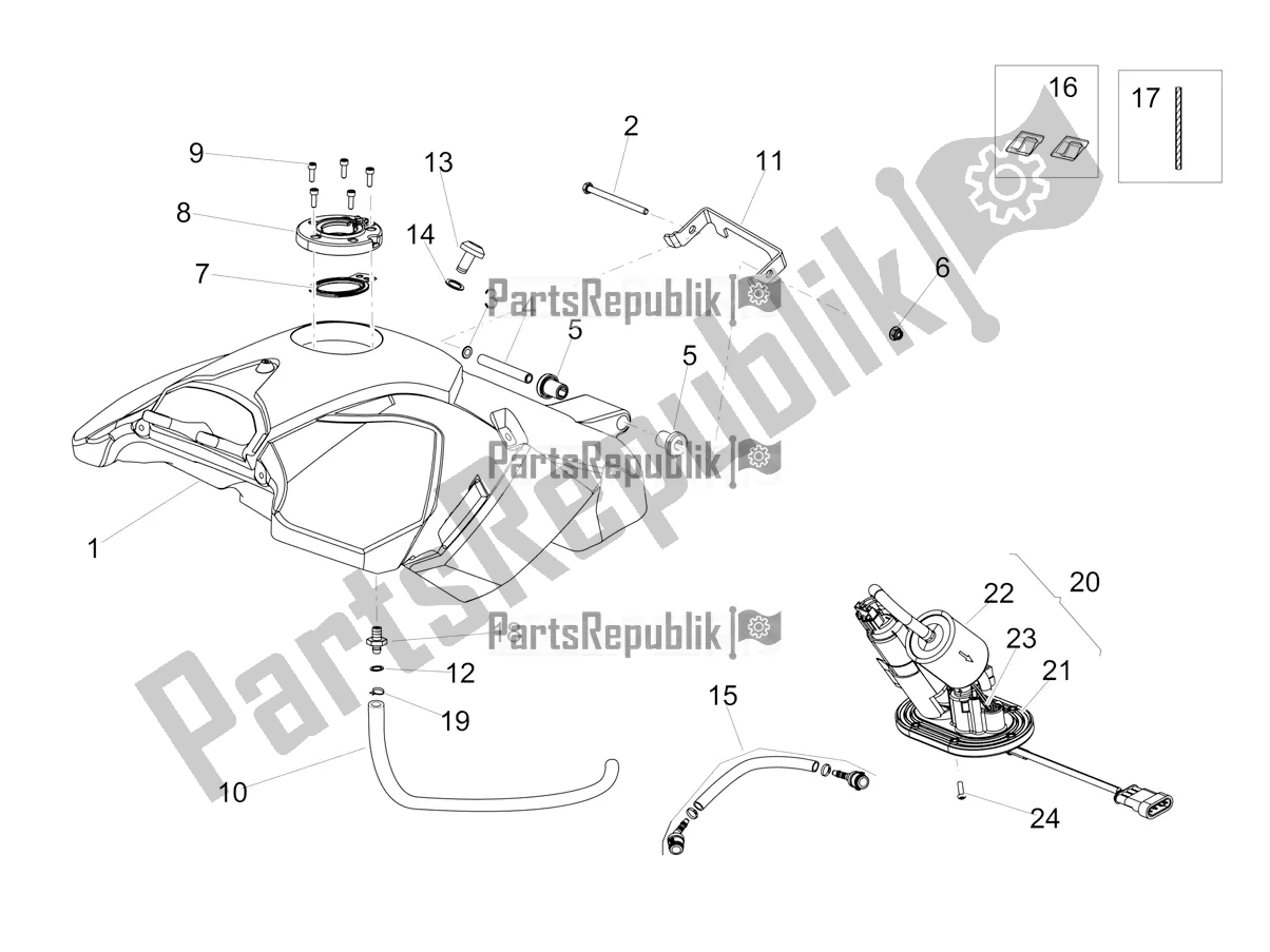 Tutte le parti per il Serbatoio Di Carburante del Aprilia Dorsoduro 900 ABS USA 2018