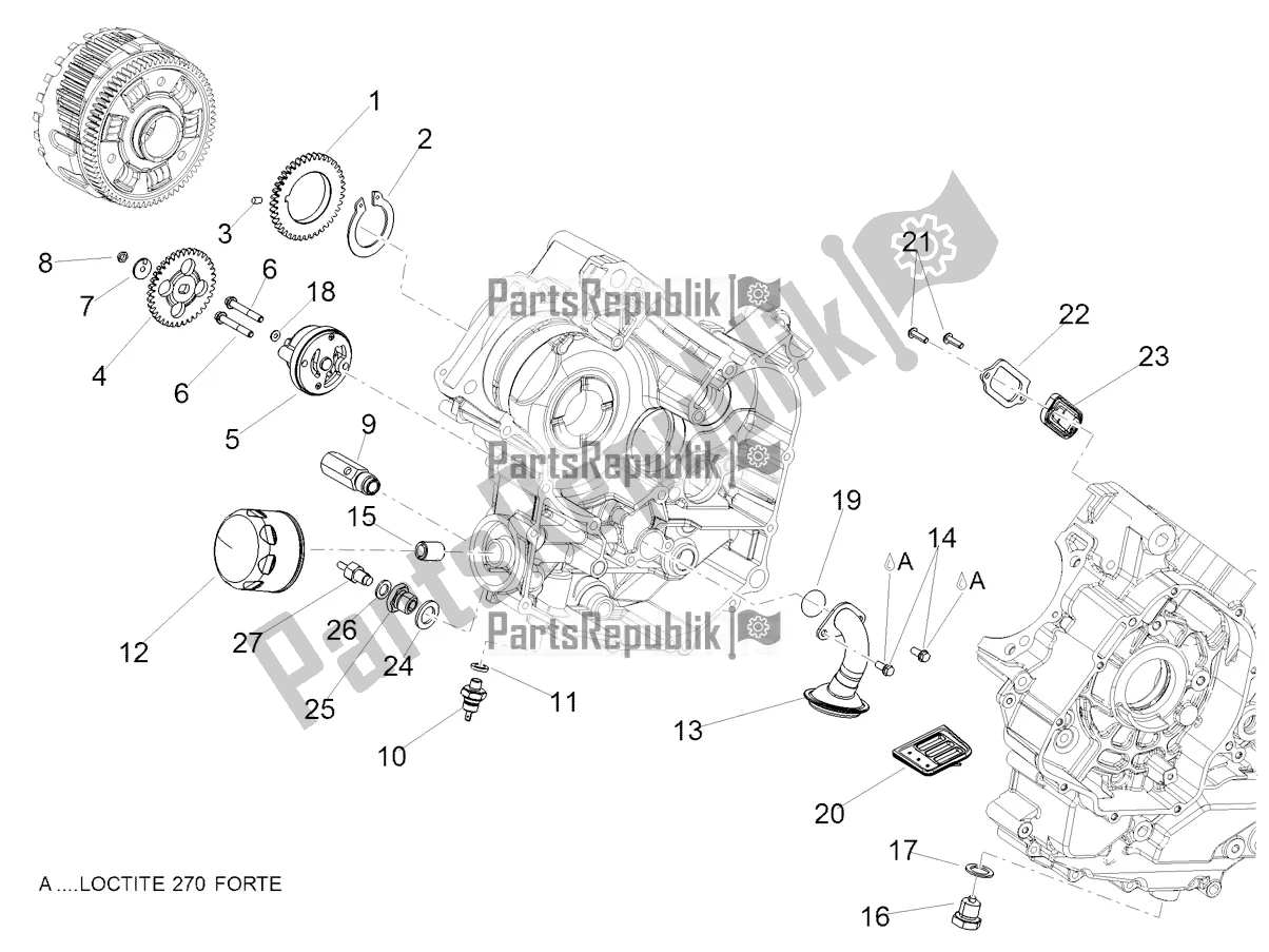 All parts for the Lubrication of the Aprilia Dorsoduro 900 ABS USA 2018