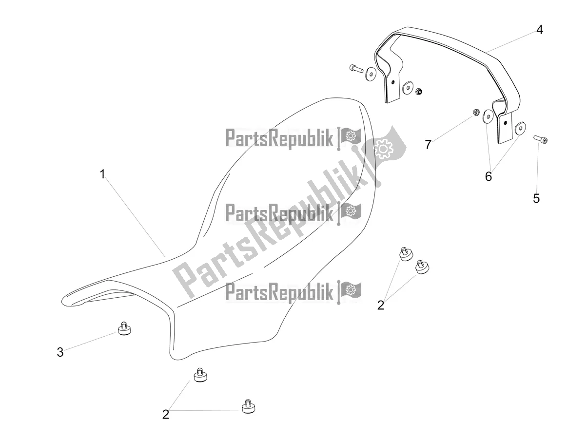 All parts for the Saddle of the Aprilia Dorsoduro 900 ABS USA 2018