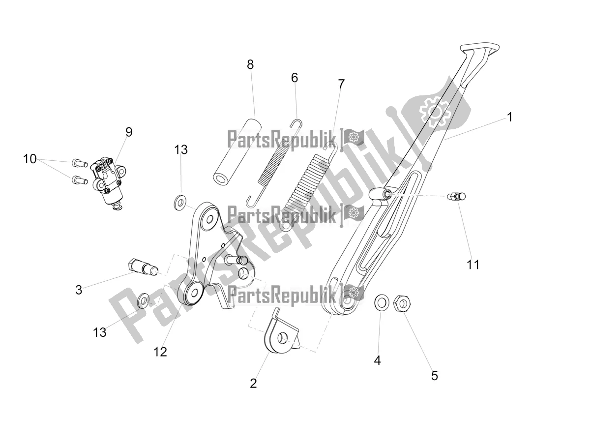 Wszystkie części do Podstawka Centralna Aprilia Dorsoduro 900 ABS USA 2019