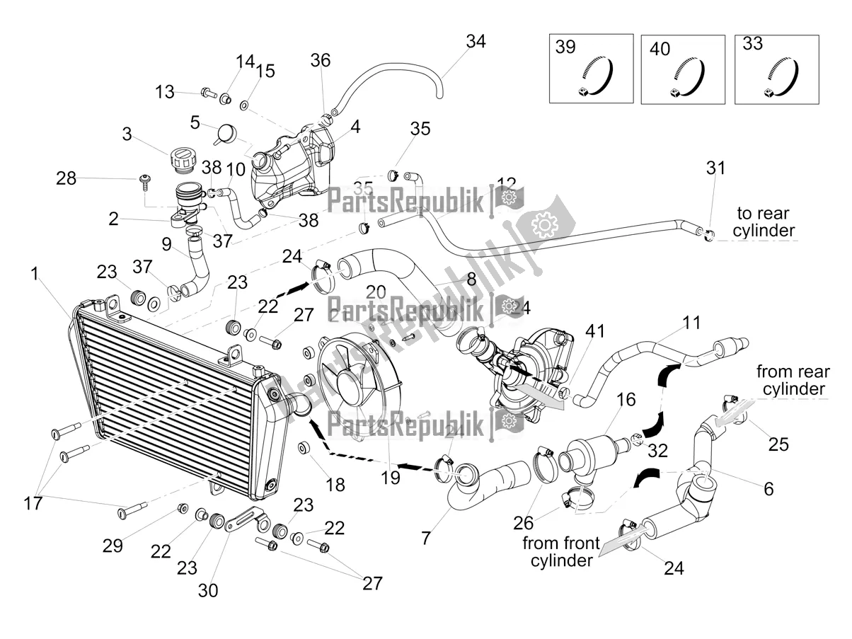 Tutte le parti per il Sistema Di Raffreddamento del Aprilia Dorsoduro 900 ABS USA 2019