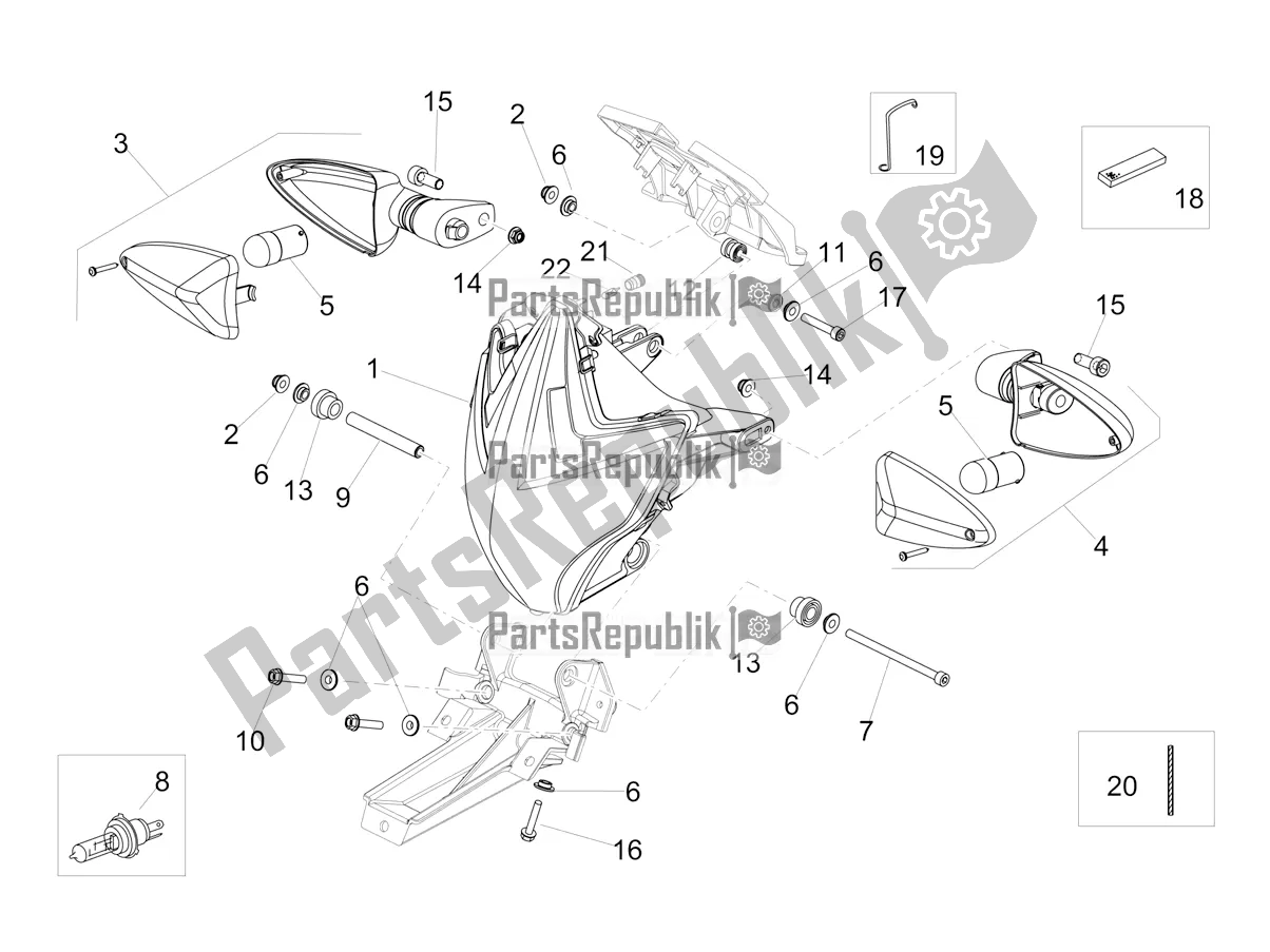 Todas as partes de Luzes Dianteiras do Aprilia Dorsoduro 900 ABS USA 2019