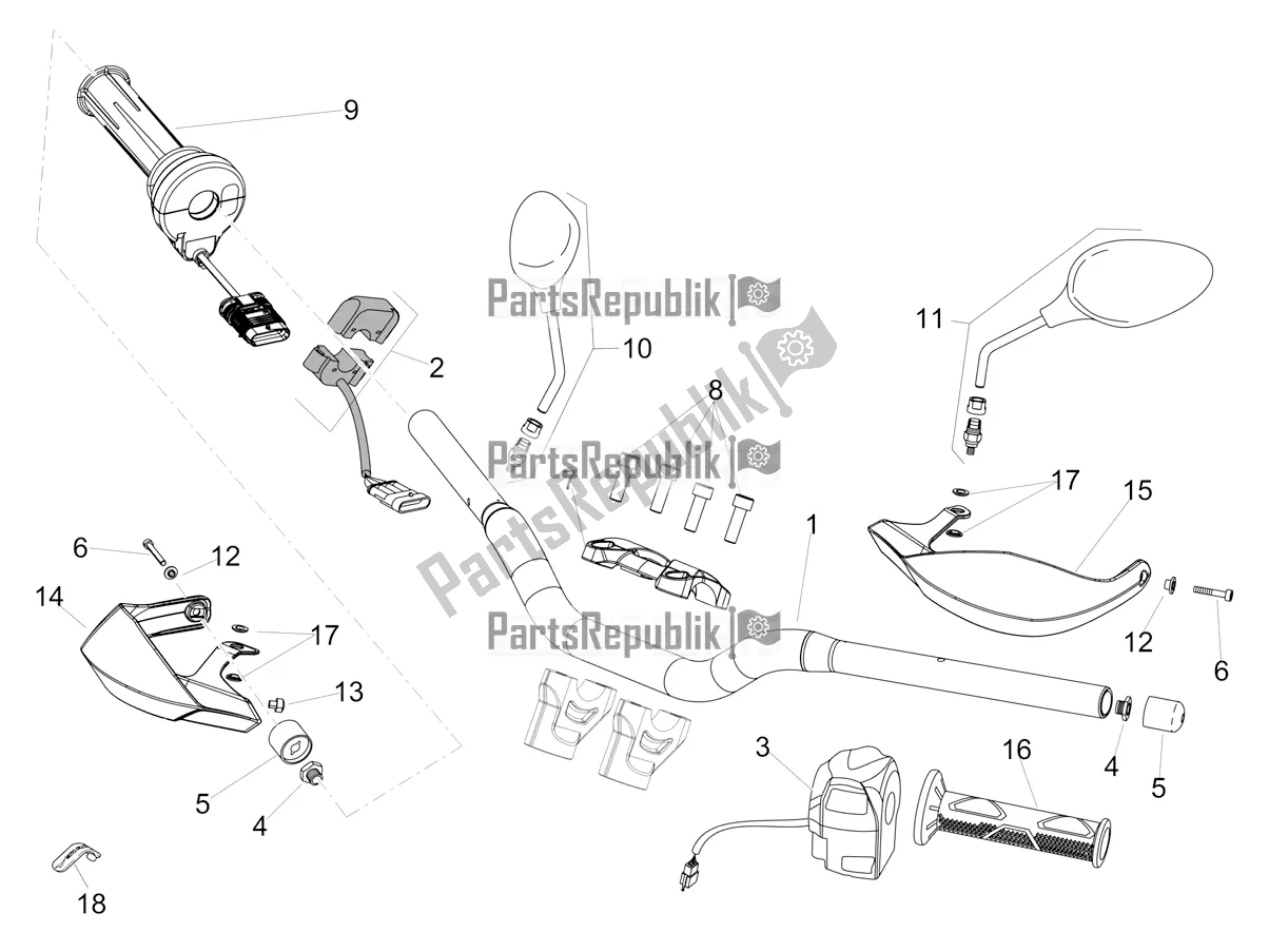 Tutte le parti per il Manubrio - Comandi del Aprilia Dorsoduro 900 ABS USA 2019