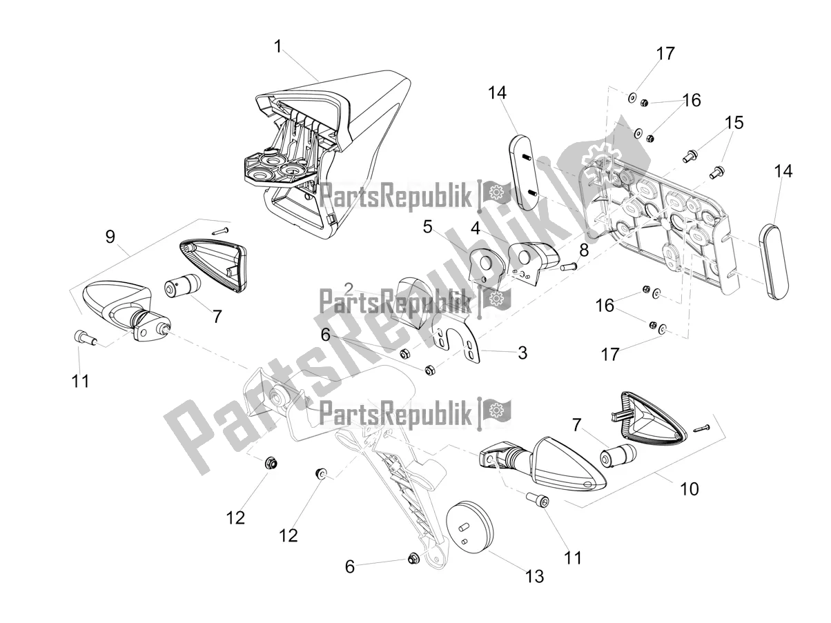 Alle onderdelen voor de Achterlichten van de Aprilia Dorsoduro 900 ABS USA 2019