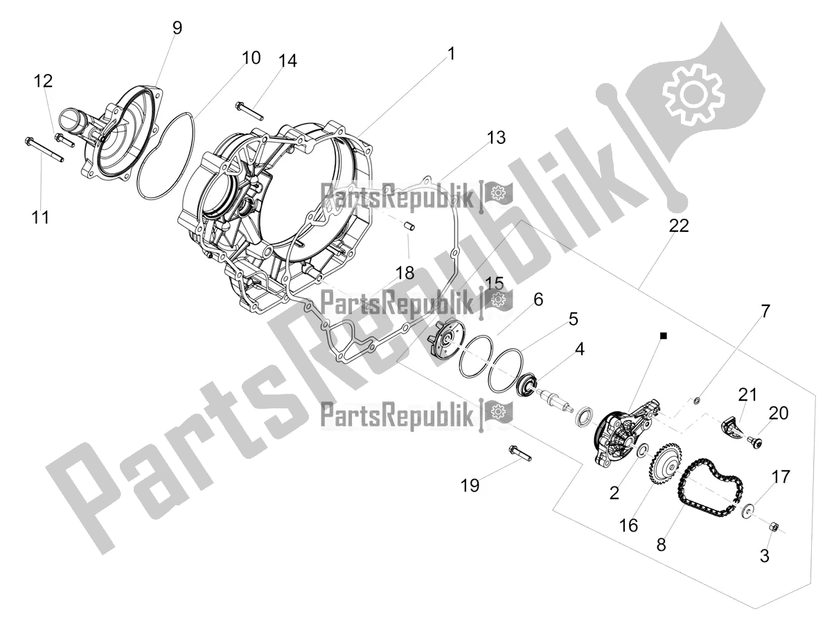 Todas las partes para Bomba De Agua de Aprilia Dorsoduro 900 ABS USA 2019