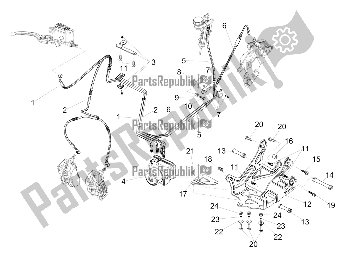 Todas as partes de Sistema De Freio Abs do Aprilia Dorsoduro 900 ABS USA 2020