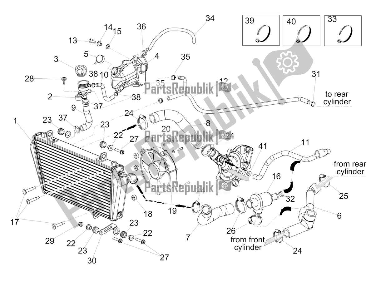 Todas las partes para Sistema De Refrigeración de Aprilia Dorsoduro 900 ABS USA 2020