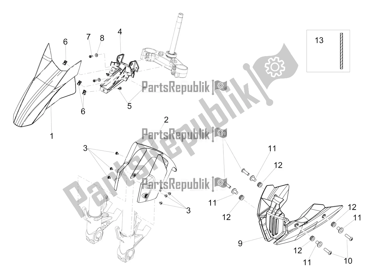 Todas las partes para Guardabarros Delantero de Aprilia Dorsoduro 900 ABS USA 2020